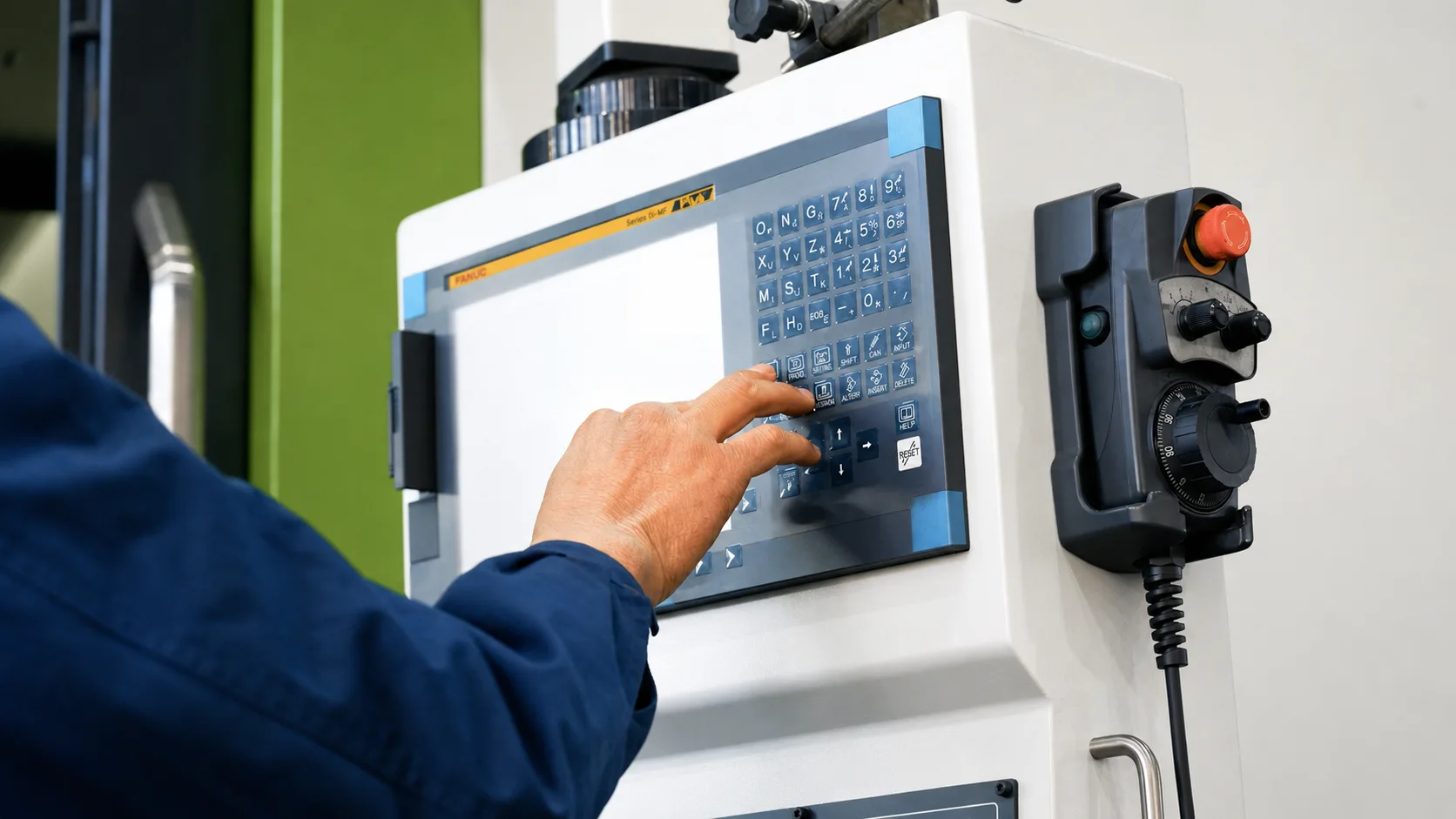 Close-up machining center operation