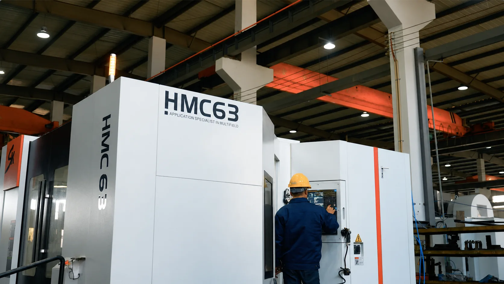Wide view of machining center operation