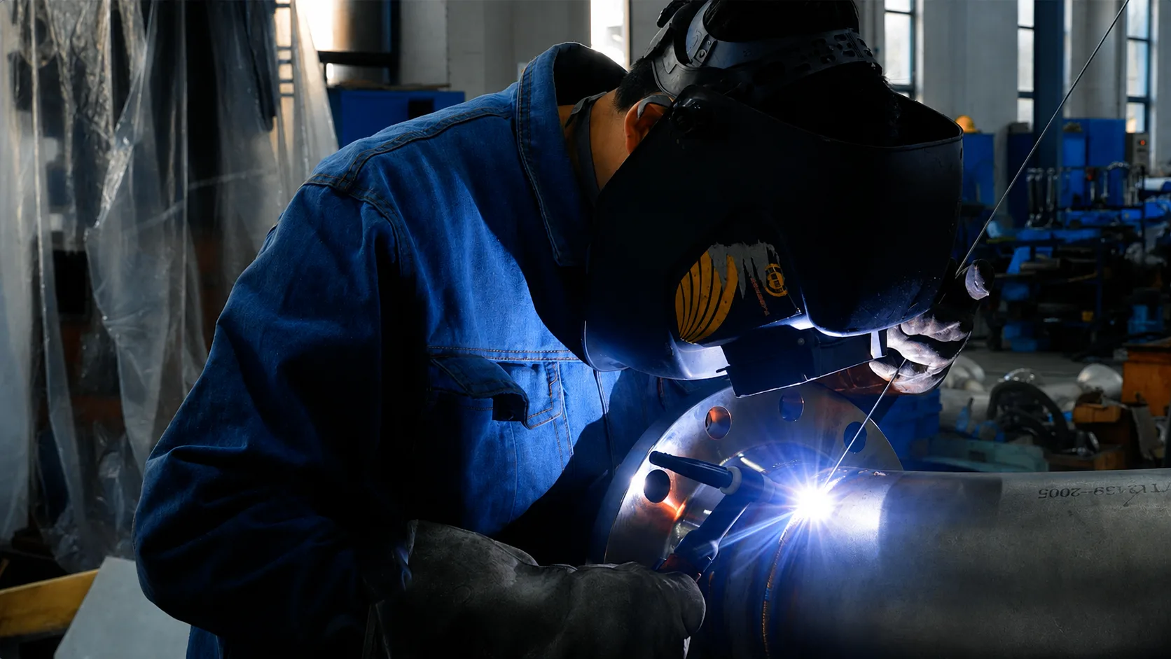 Welding work for industrial equipment